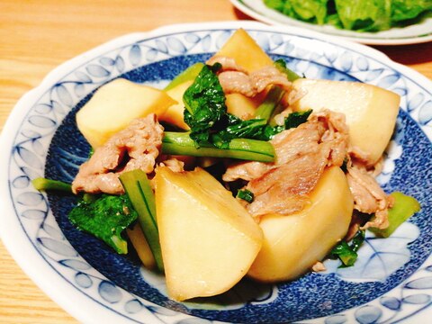 豚肉とかぶとかぶの葉の炒め物